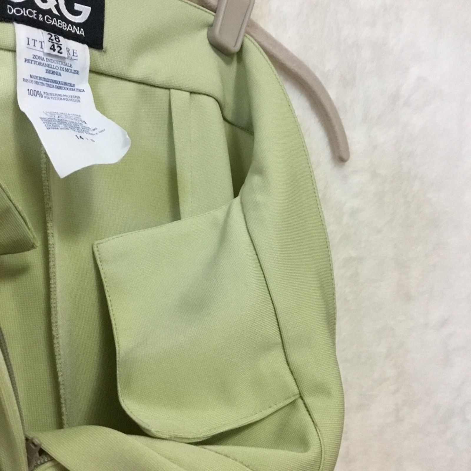 Dolce & Gabbana D&G Lime-Green High-Waisted Trousers Size 28" / US 6 / IT 42 - 9 Thumbnail