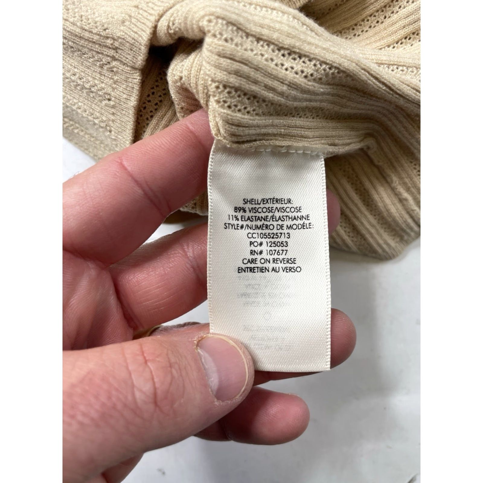 Alice + Olivia Alice + Olivia tank Ribbed Knit Stretch Crop Beige XS women Viscose Crop Tank Shirt Size XS / US 0-2 / IT 36-38 - 6 Thumbnail