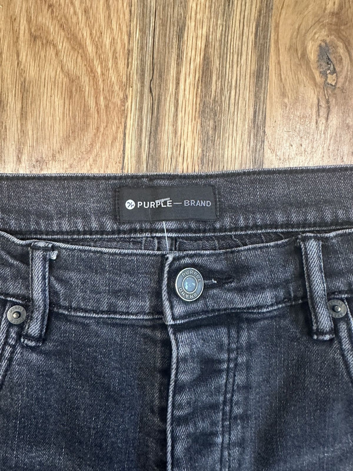 Purple Brand Purple Brand Knee Hole Faded Black Denim Jeans Size 34 Size US 34 / EU 50 - 3 Thumbnail