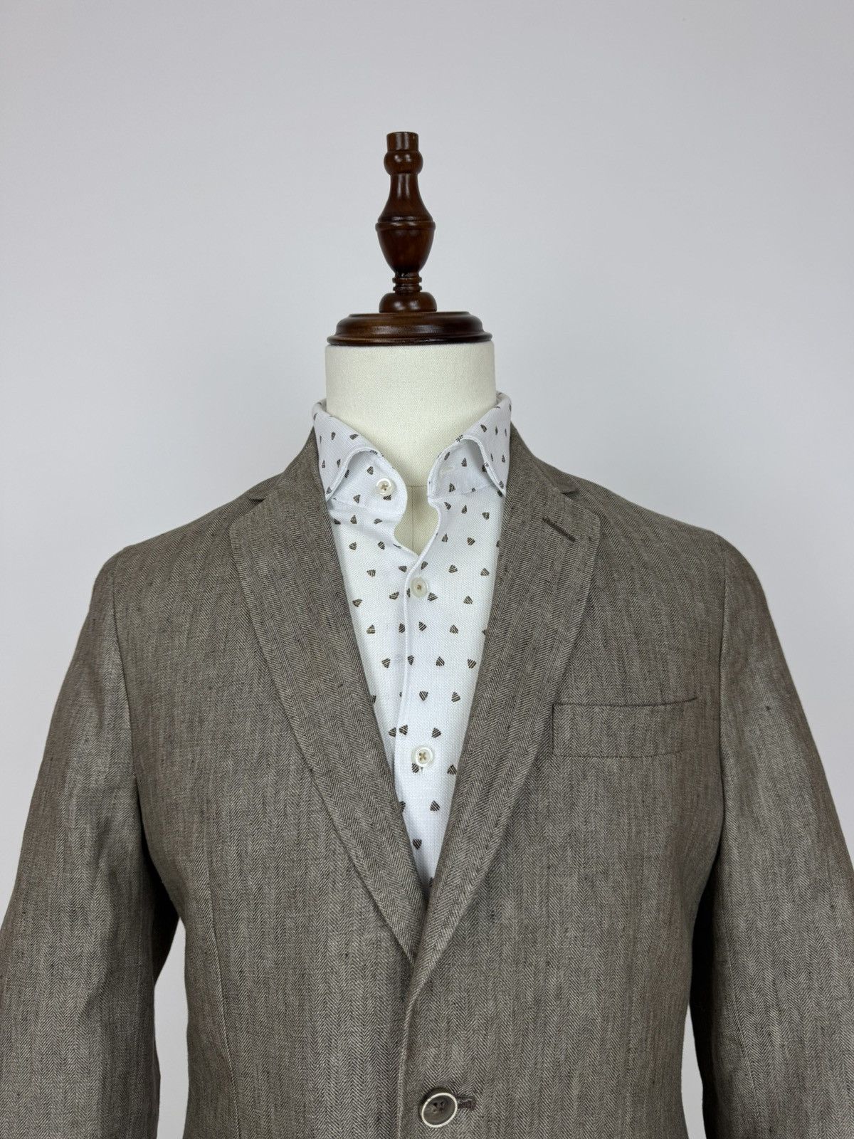 Other Dielmar Fratelli Ormezzano linen blazer herringbone size 50 Size 50R - 2 Thumbnail