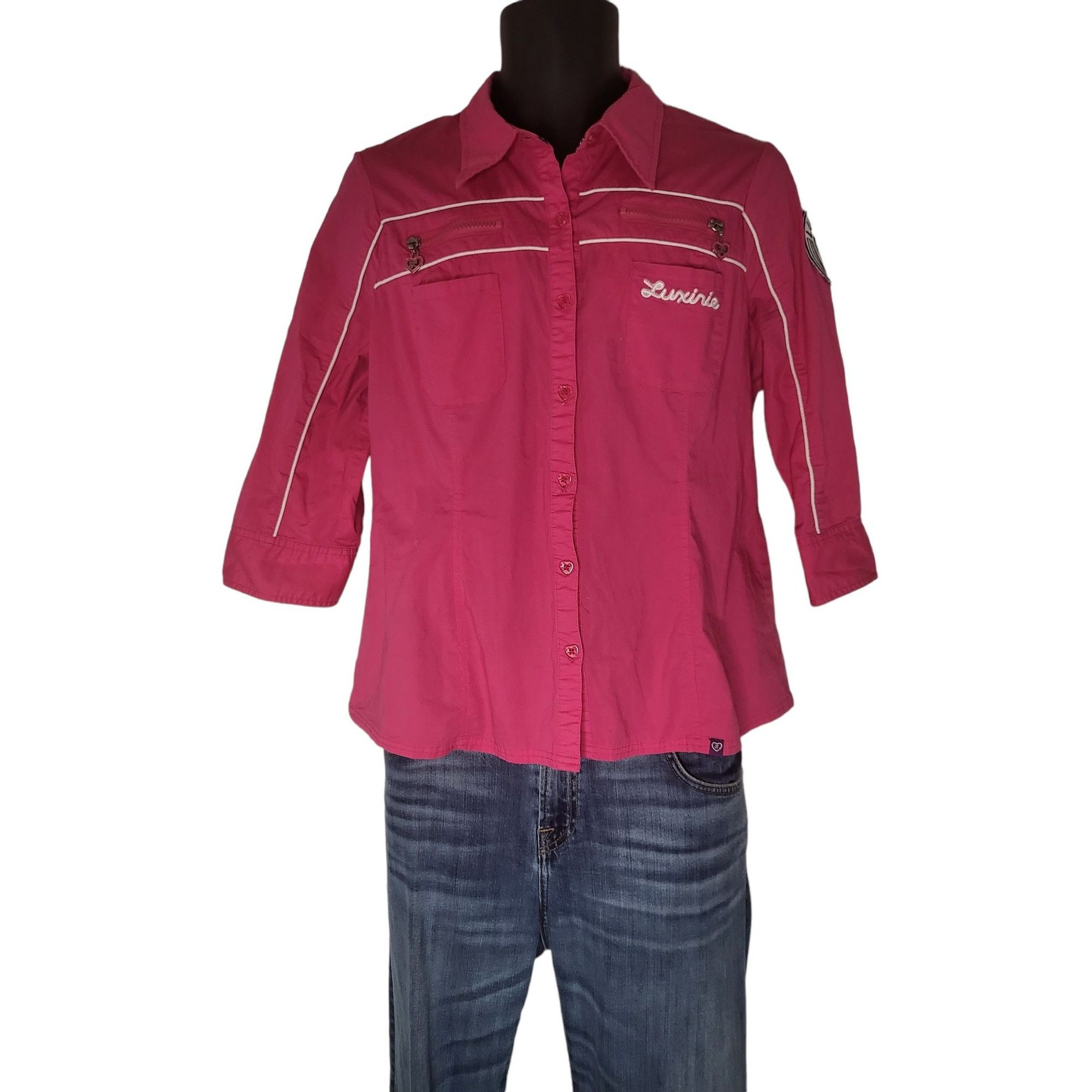 Luxire Luxirie Pink Button Down Shirt Women Sz XL Long Sleeve Colla Size XL / US 12-14 / IT 48-50 - 1 Thumbnail