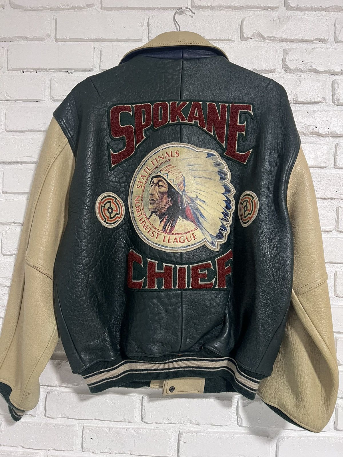 Avirex Vintage Avirex Leather Varsity Jacket Indian Patches | Grailed