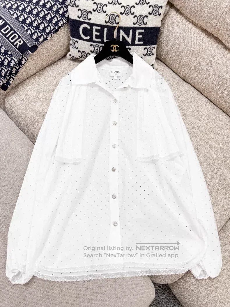 Chanel Chanel Hollow-oved streamer long-sleeved shirt Size S / US 4 / IT 40 - 2 Thumbnail