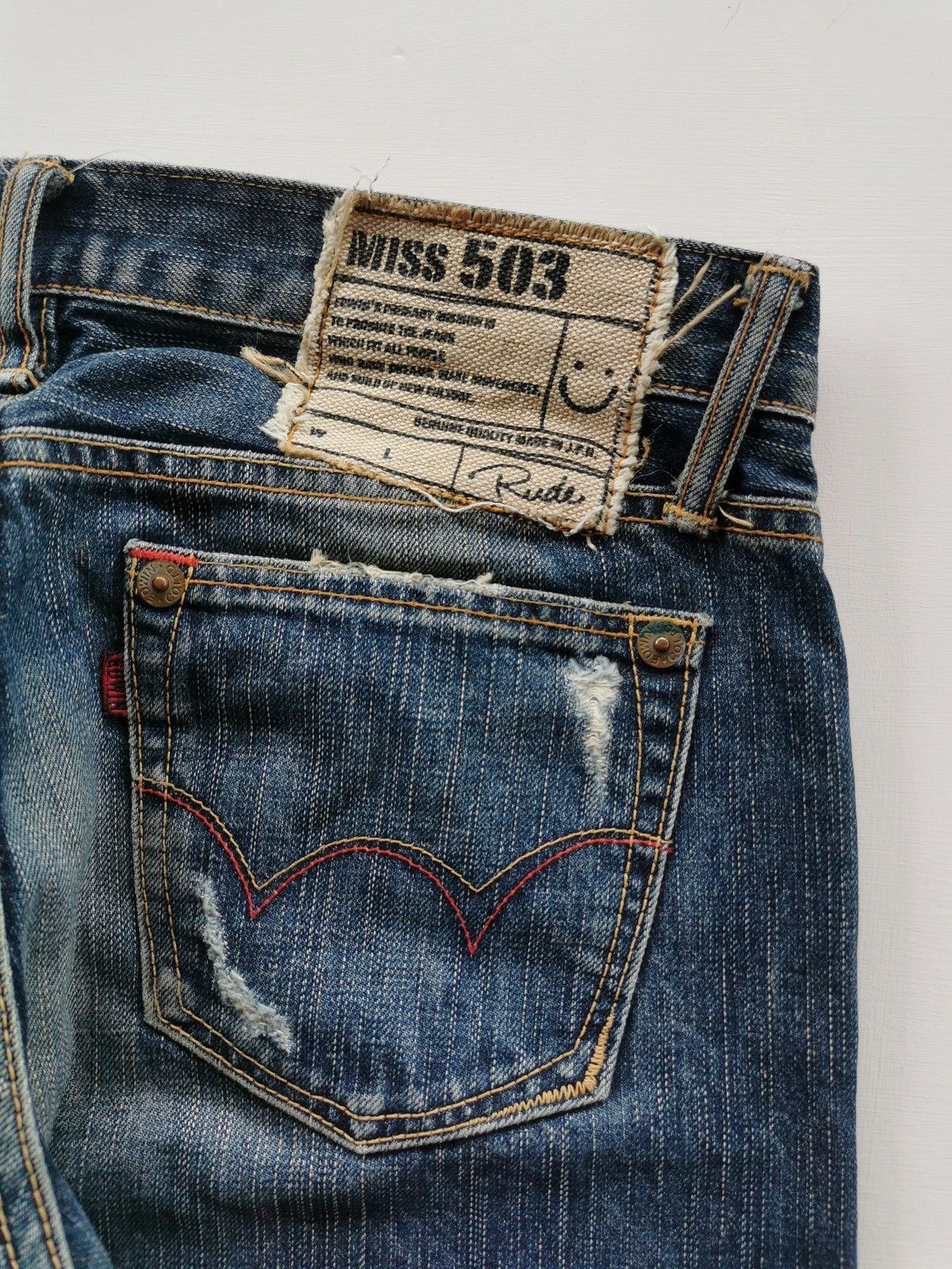Edwin Rude Miss Edwin Japan 503 Distressed Denim Shorts Size 30" / US 8 / IT 44 - 8 Thumbnail
