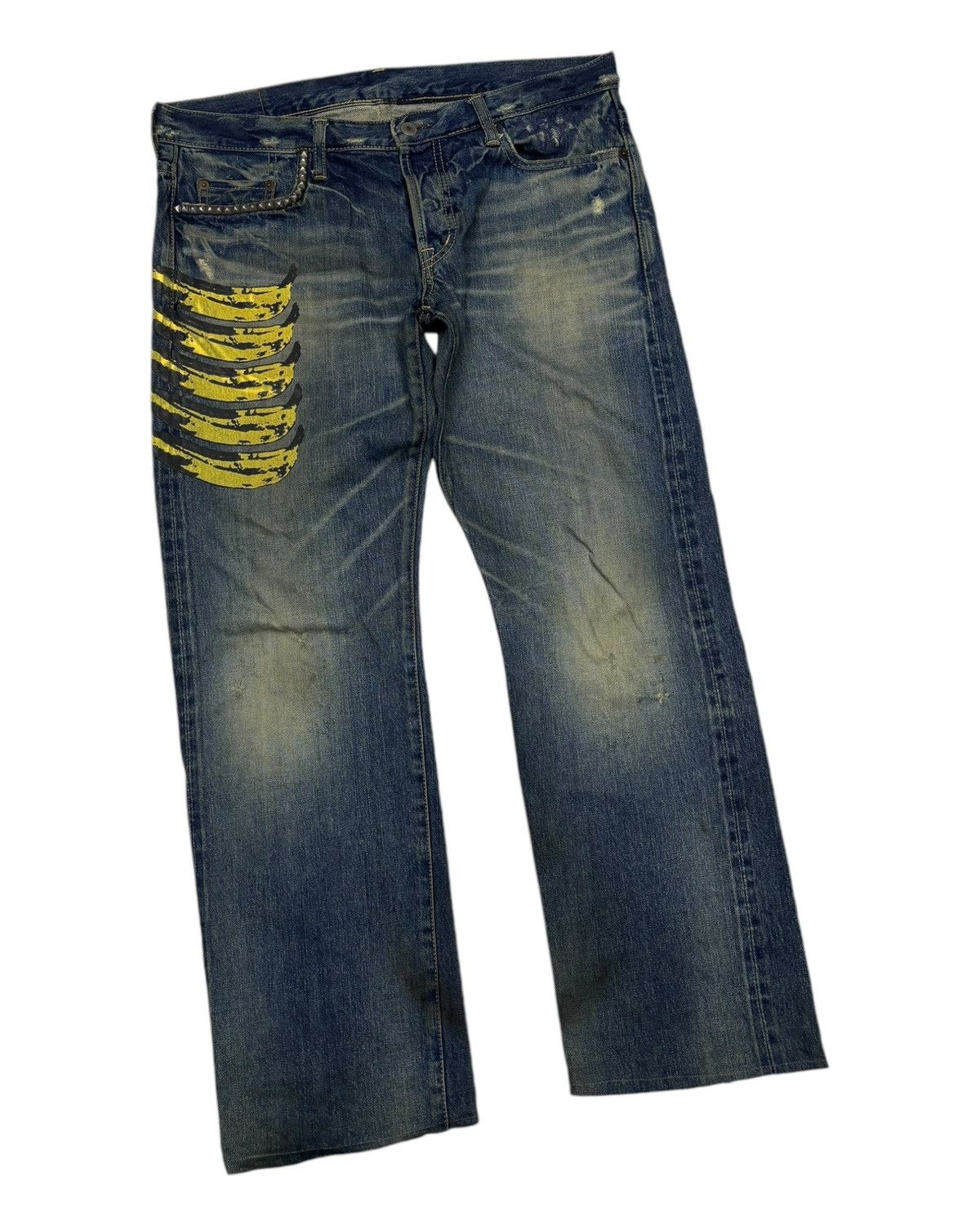 Andy Warhol × Hysteric Glamour 🔥HYSTERIC GLAMOUR X ANDY WARHOL SELVEDGE JEANS DISTRESSED Size US 34 / EU 50 - 5 Thumbnail