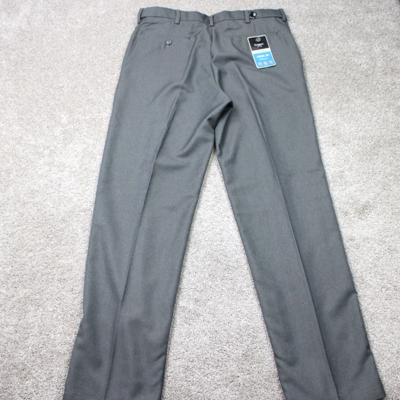 Haggar Haggar Gray Pants NWT Mens 36x34 Classic Fit Flat Front Non-Iron Stretch Dress Pants / 100% Polyester / 90s Preppy Theme / 36x34 Mens Size US 36 / EU 52 - 6 Thumbnail