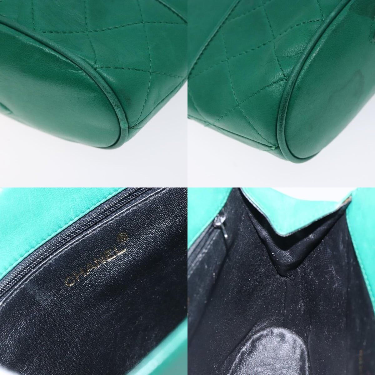 Chanel Chanel Chain Handbag Lamb Skin Green Gold CC Size ONE SIZE - 6 Thumbnail