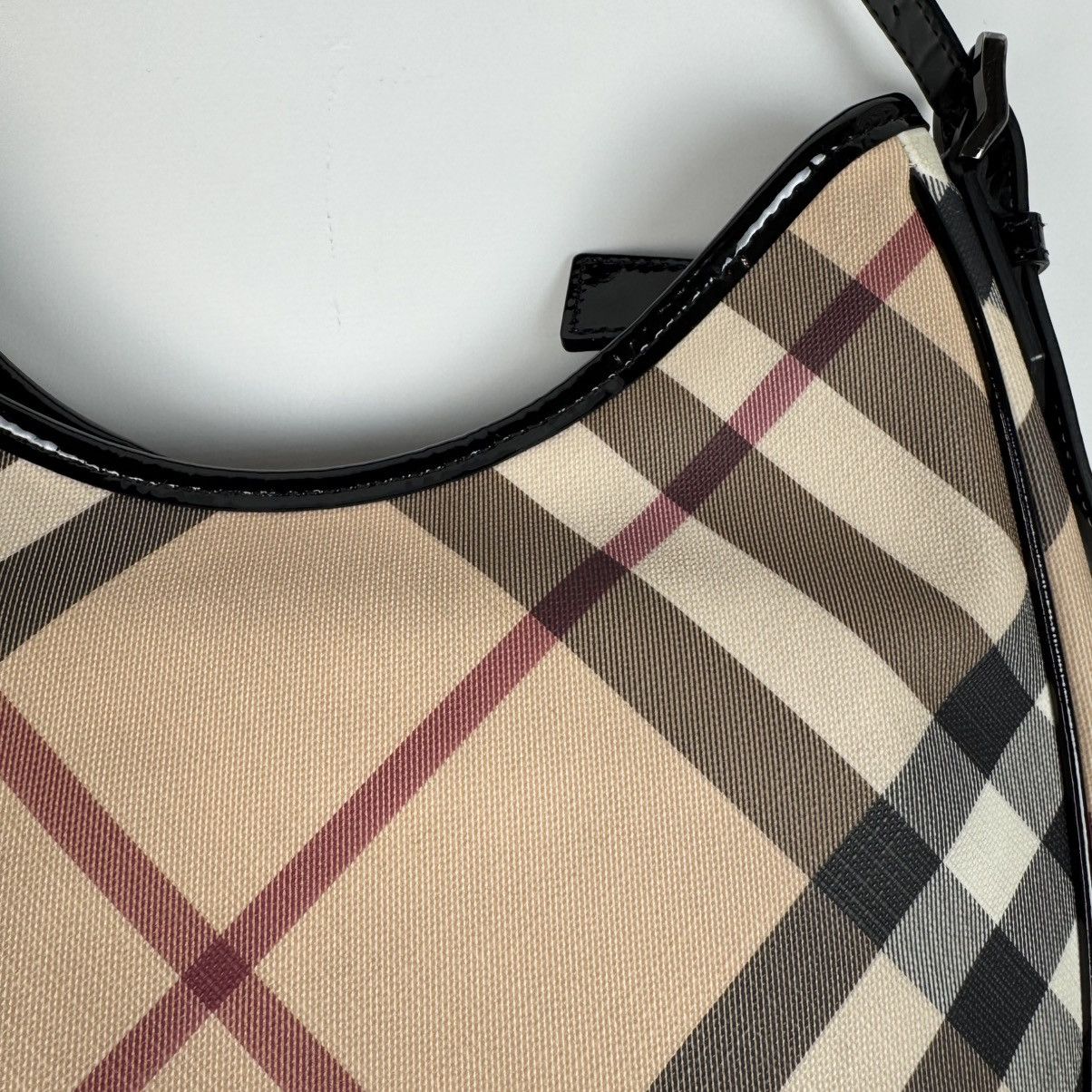Burberry BURBERRY NOVA CHECK COATED CANVAS BARTON HOBO BAG BEIGE Size ONE SIZE - 9 Thumbnail