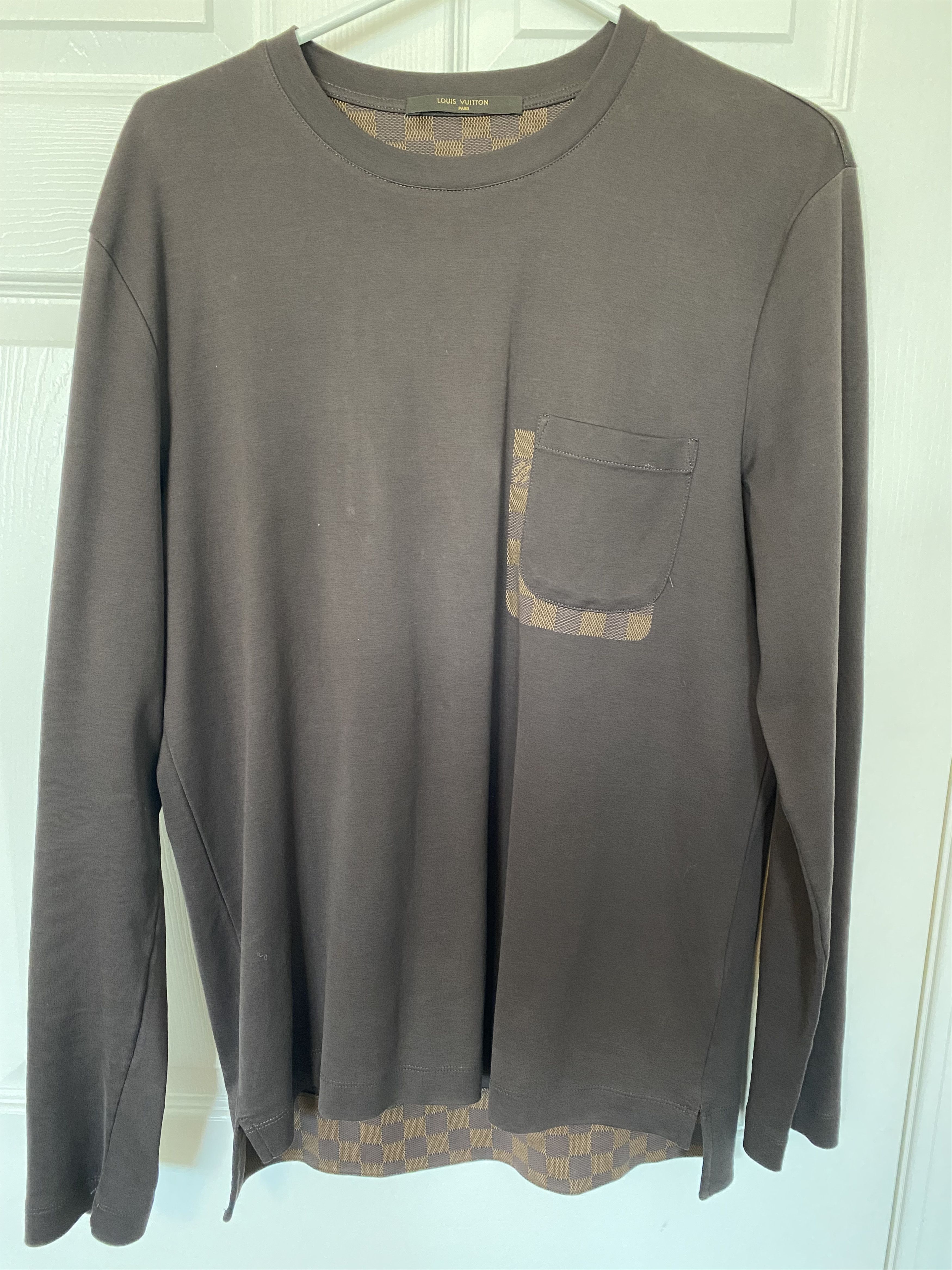 Louis Vuitton Louis Vuitton Damier Pocket Long-Sleeve Tee Size US M / EU 48-50 / 2 - 1 Thumbnail