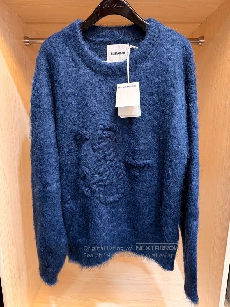 Jil Sander Jil Sander size 56 Letter Embroidered Crew Neck Sweater Jac Size US XL / EU 56 / 4 - 2 Thumbnail