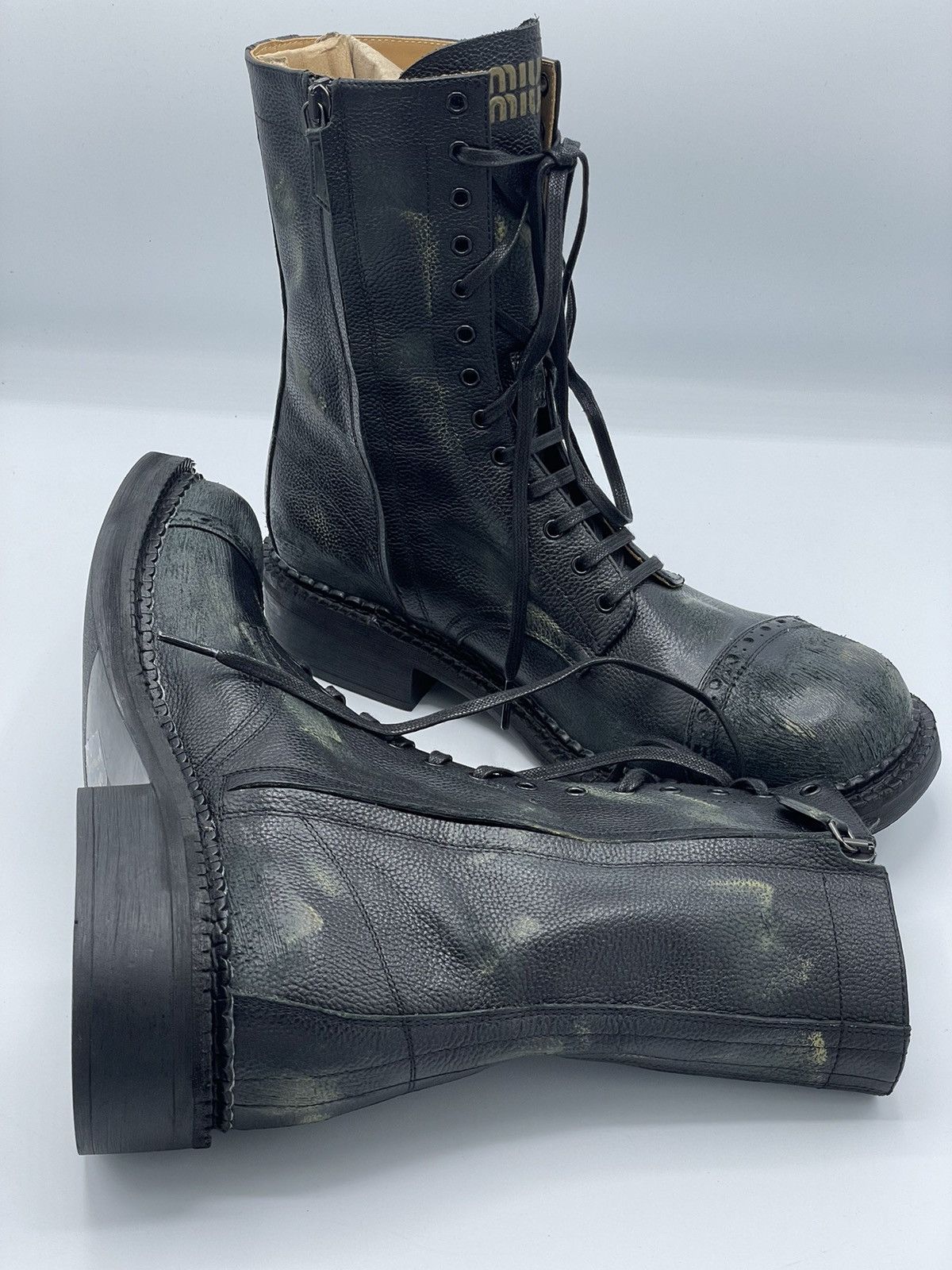 Miu Miu Miu Miu Ankle Leather Distressed Boots Size US 10 / IT 40 - 5 Thumbnail