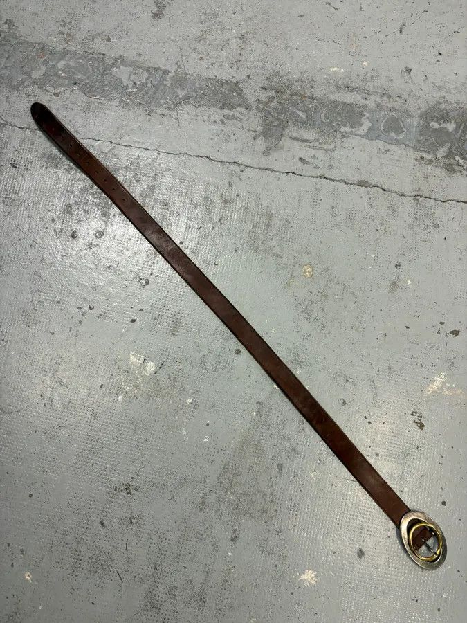 Dolce & Gabbana 2000s Dolce & Gabbana Brown Leather Oval Buckle Belt Size ONE SIZE - 10 Thumbnail