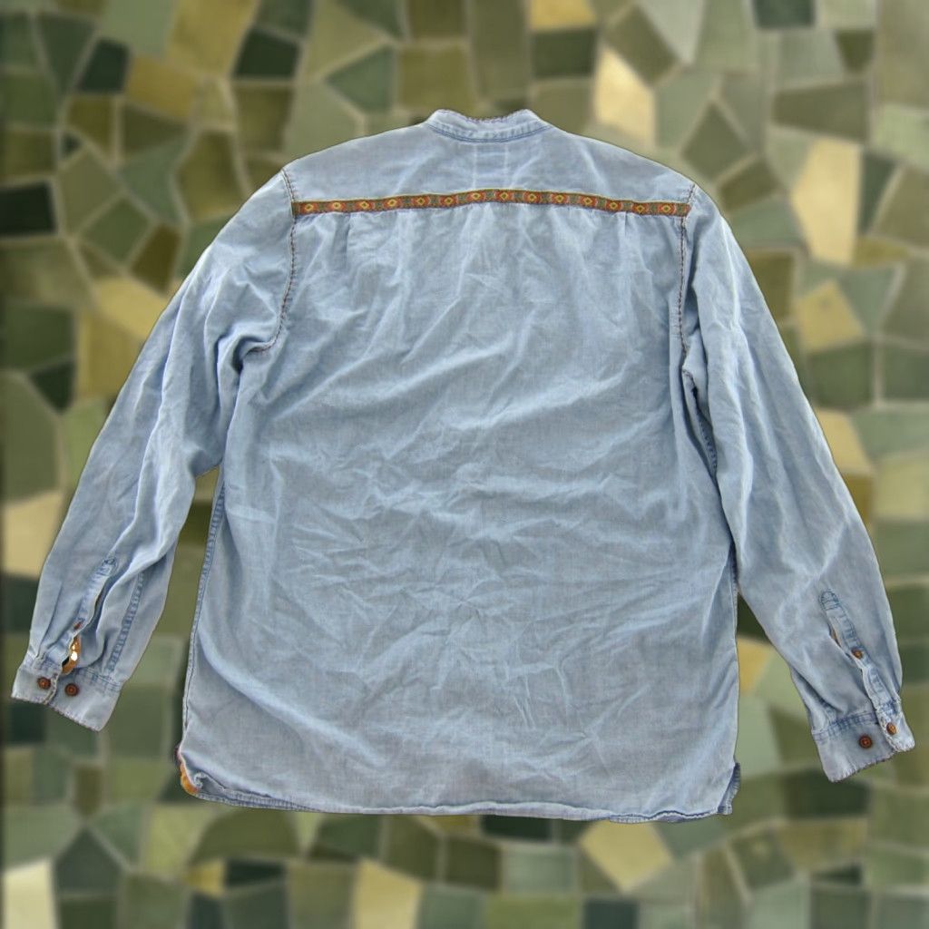 The Territory Ahead The Territory Ahead Cotton Blue Denim Shirt Men LT Long Sleeve Button Up Shirt Cotton Denim Size L / US 10 / IT 46 - 1 Thumbnail