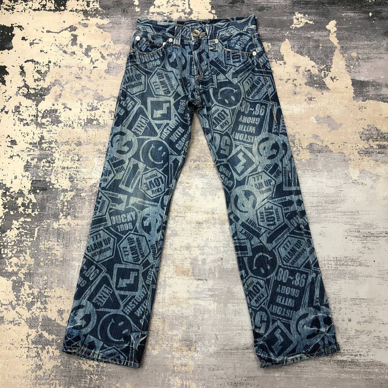 Japanese Brand P443 CO&LU JAPAN FULLPRINT DENIM Size 28" / US 6 / IT 42 - 1 Thumbnail