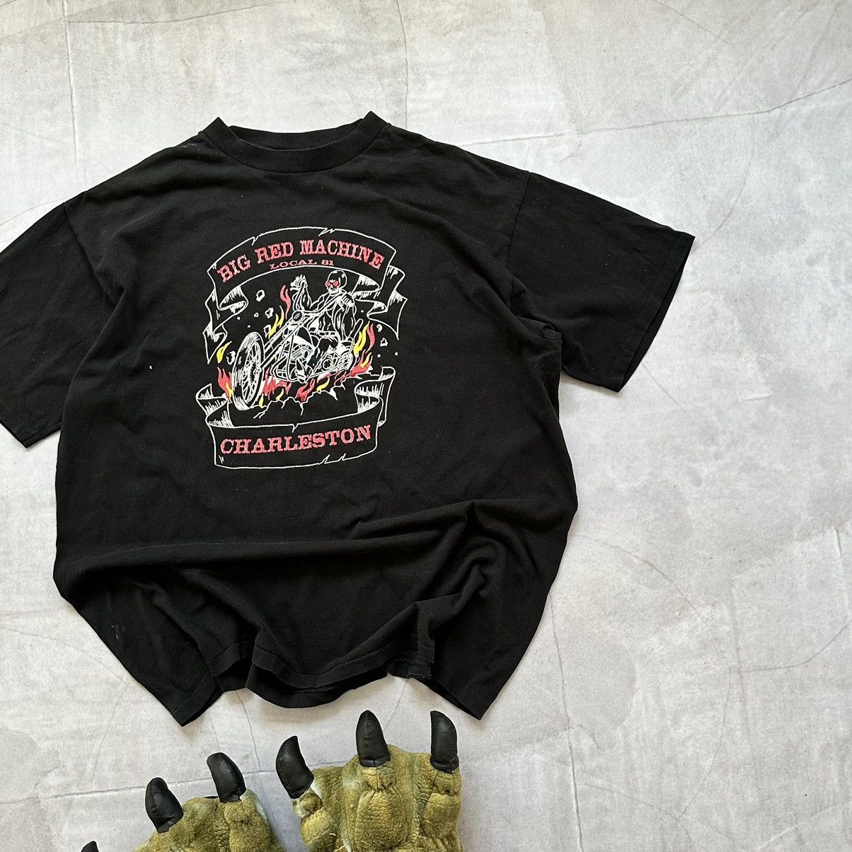 Harley Davidson SICK 90s Big Red Machine Single Stitch Tee T Shirt 3D Emblem Size US XXL / EU 58 / 5 - 2 Thumbnail