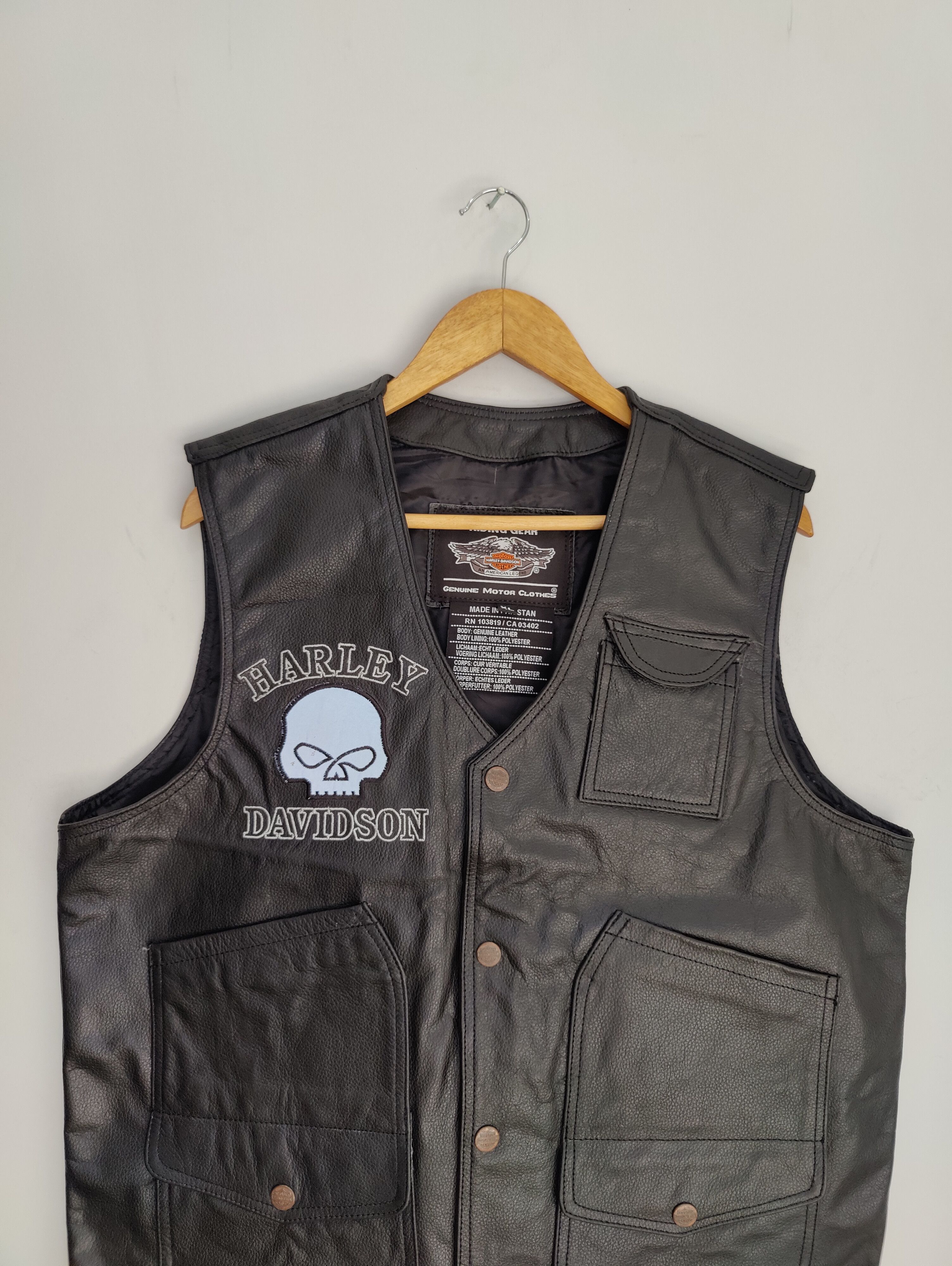 Harley Davidson Harley Davidson Vintage Leather Vest STREETWEAR Size US S / EU 44-46 / 1 - 4 Thumbnail