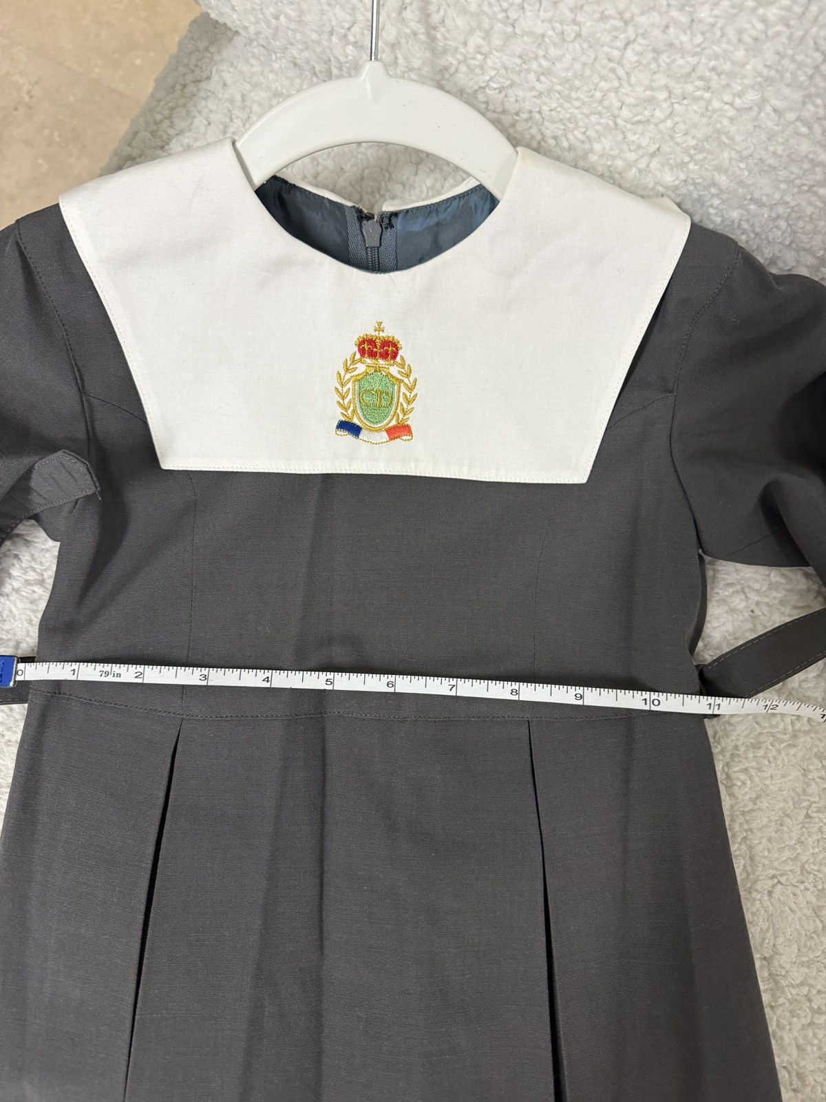 Dior Dior Junior Gray Dress with White Sailor Collar Size ONE SIZE - 3 Thumbnail