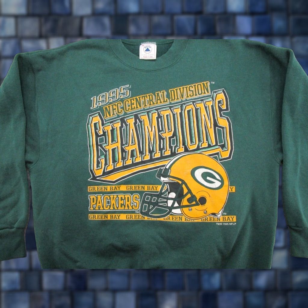 Delta VINTAGE 1995 Delta Green Bay Packers NFL Football Sweatshirt Men's XL Green Pullover Hooded Long Sleeve Sports All Seasons Shoes? Size US XL / EU 56 / 4 - 1 Thumbnail