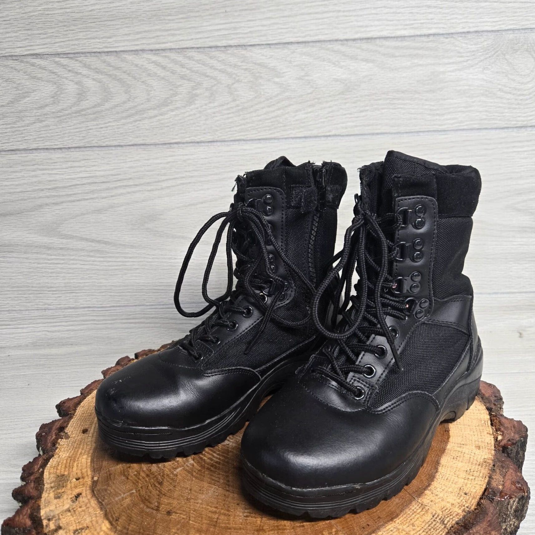 Vintage TRU-SPEC Mens Tactical Boots Side Zip Black 5.5R Insulated Military Boot Size US 5.5 / EU 38 - 2 Thumbnail