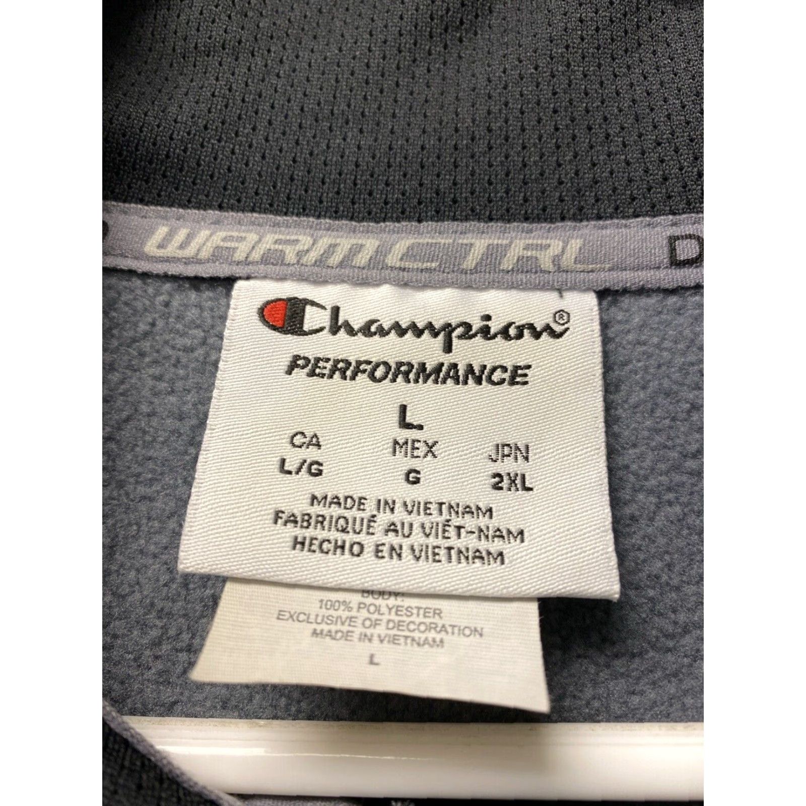 Champion Champion Jacket Men L Gray Fleece 1/4 Zip Logo Pockets 60-38 Size US L / EU 52-54 / 3 - 4 Thumbnail