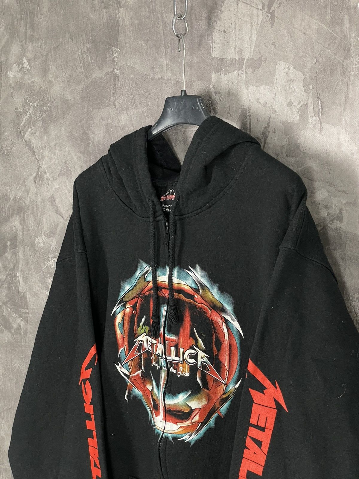 Metallica × Vintage Vintage Metallica Full Print Y2K Rock Zip Hoodie Size US XL / EU 56 / 4 - 7 Thumbnail