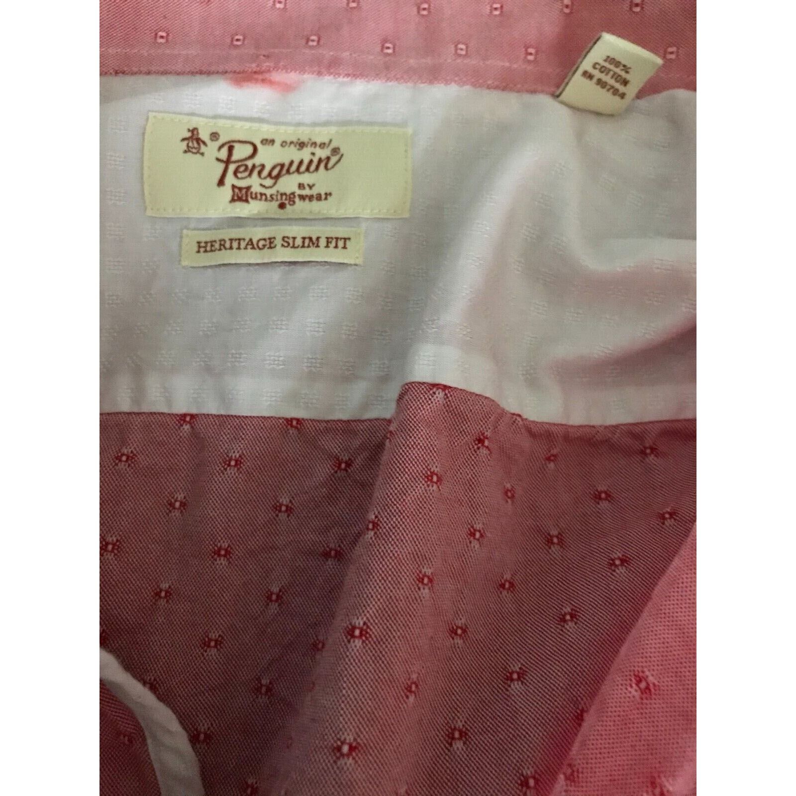 Original Penguin ORIGINAL PENGUIN DIAMOND PRINT RED 15.5 32/33 SLIM SHIRT Size US M / EU 48-50 / 2 - 6 Thumbnail