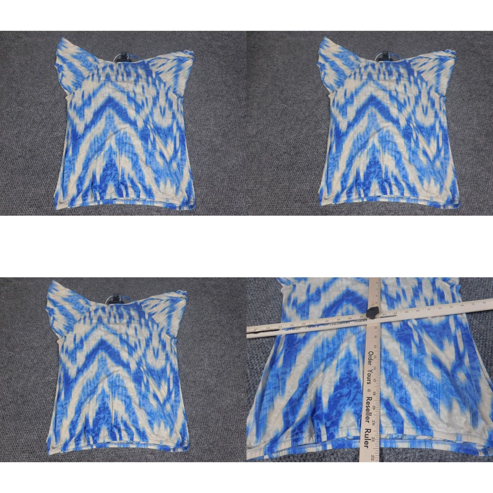 Vintage INC International Concepts Womens Blouse Medium Blue Pullover Knit Round Neck Casual Sleeveless Pleated Stretch Regular Modern Size M / US 6-8 / IT 42-44 - 8 Thumbnail