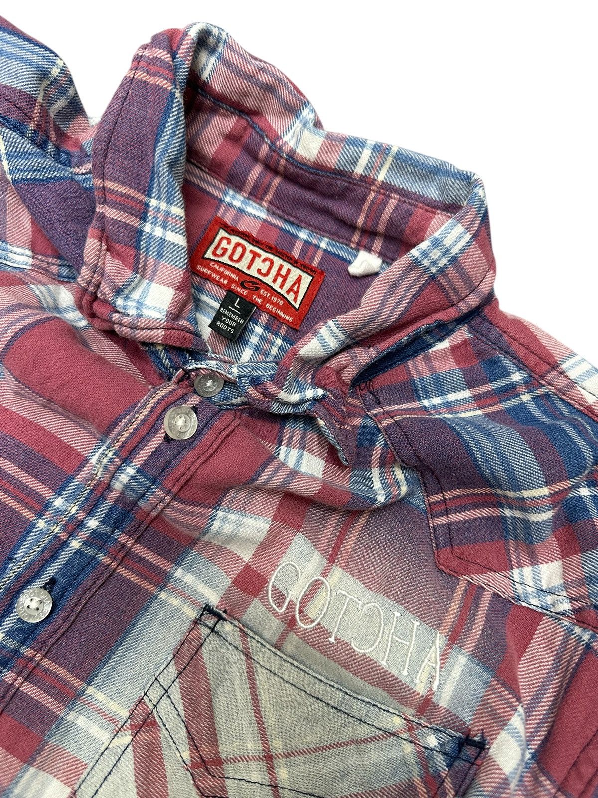 20471120 2000s GOTCHA POEM TARTAN JUNYA CDG STYLE SHIRT BUTTON Size US M / EU 48-50 / 2 - 6 Thumbnail