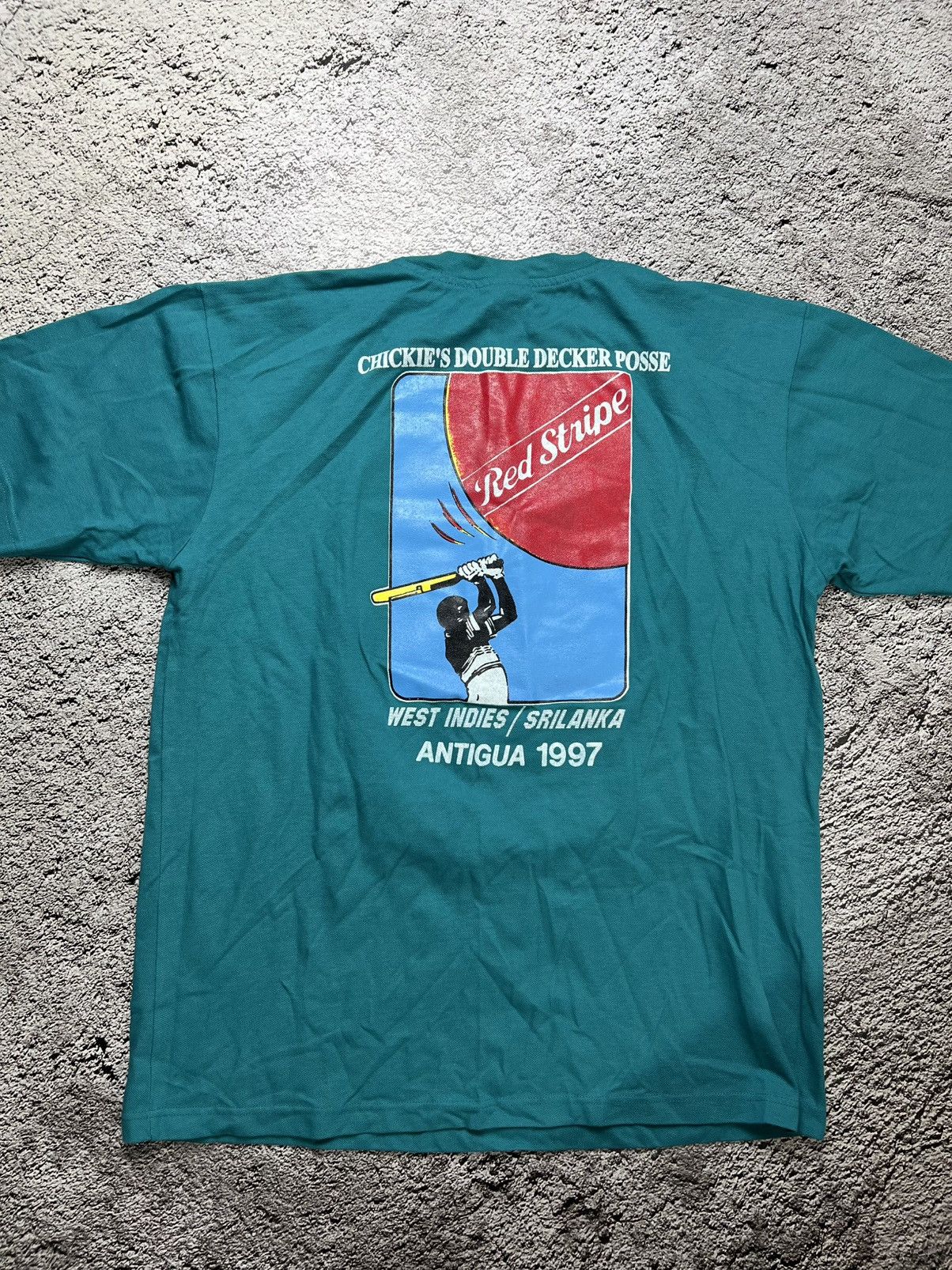 Other 1997 West Indies-Sri Lanka cricket red stripe Antigua tee Size US XL / EU 56 / 4 - 4 Thumbnail