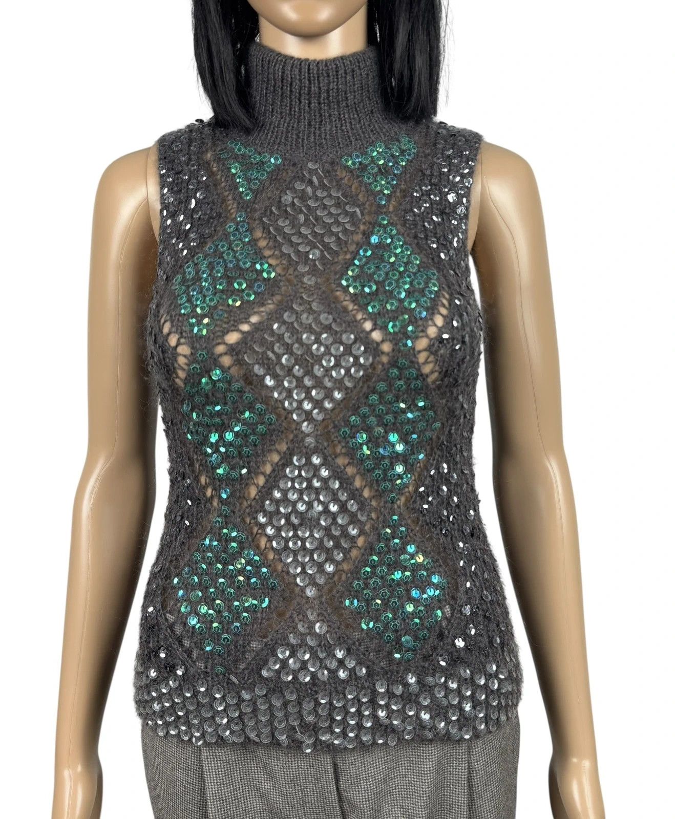 Laura Biagiotti Laura Biagiotti Mohair Vest Emblished size US2 IT38 Size XS / US 0-2 / IT 36-38 - 2 Thumbnail