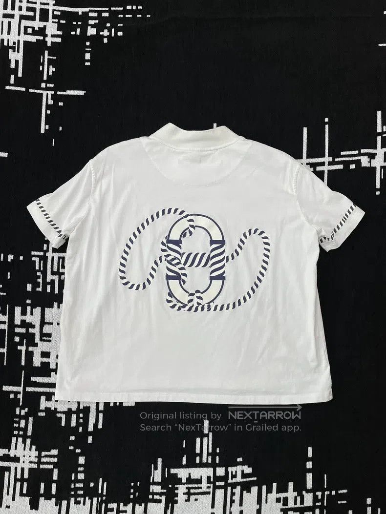 Hermes Hermes White Printed Short Sleeve T-Shirt Top Size XS / US 0-2 / IT 36-38 - 2 Thumbnail