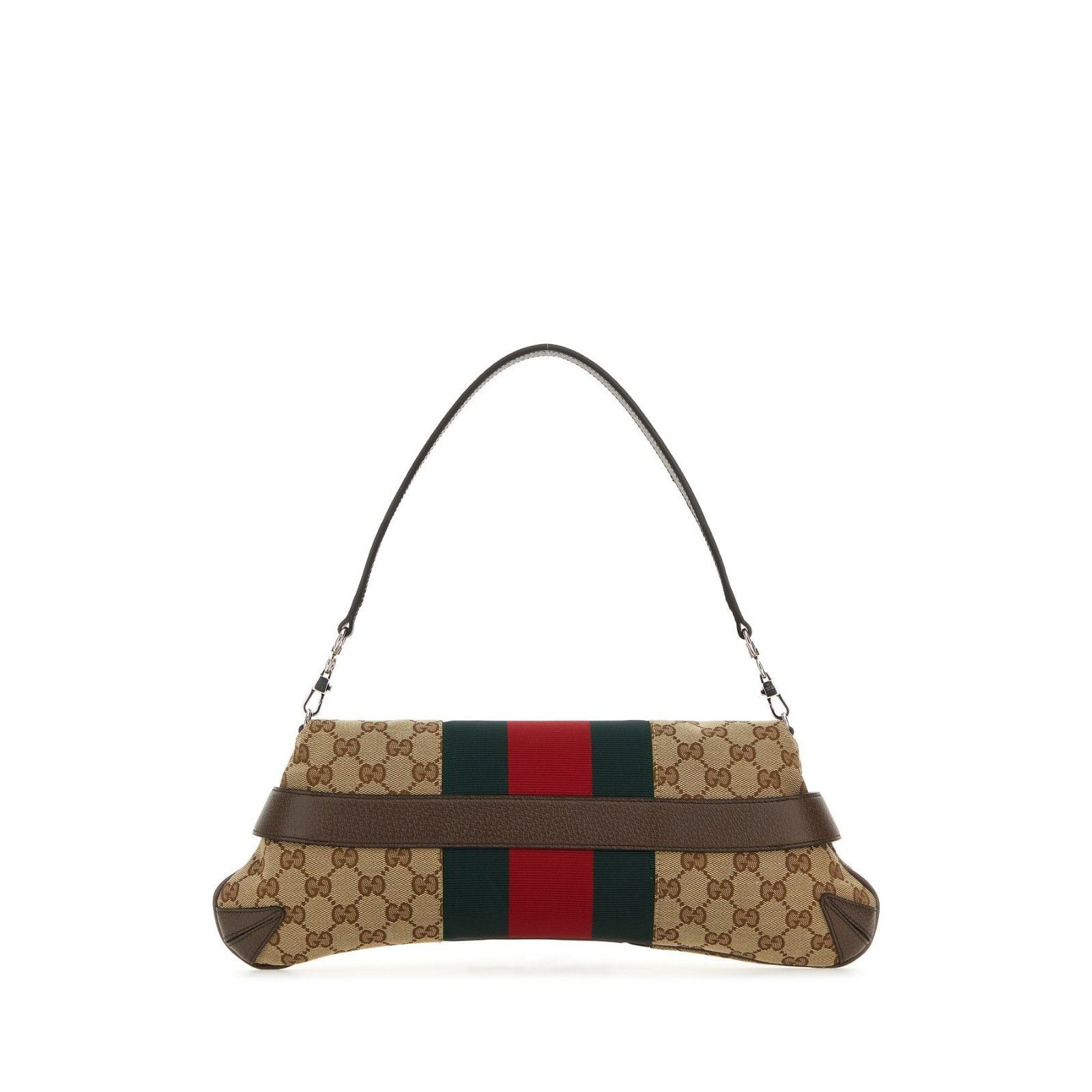 Gucci GUCCI Horsebit Chain Medium Beige/Ebony Canvas Shoulder Bag Size ONE SIZE - 3 Thumbnail
