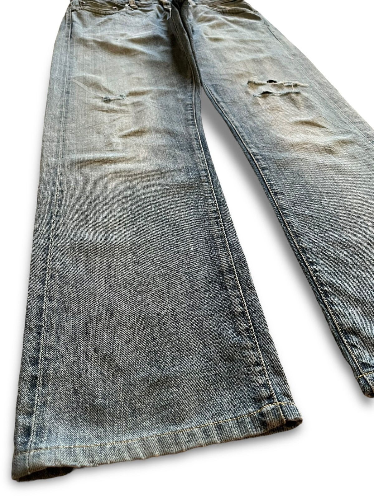 Japanese Brand × Uniqlo Vintage Uniqlo Selvedge Ripped Distressed Loose Jeans 33x31 Size US 33 - 7 Thumbnail