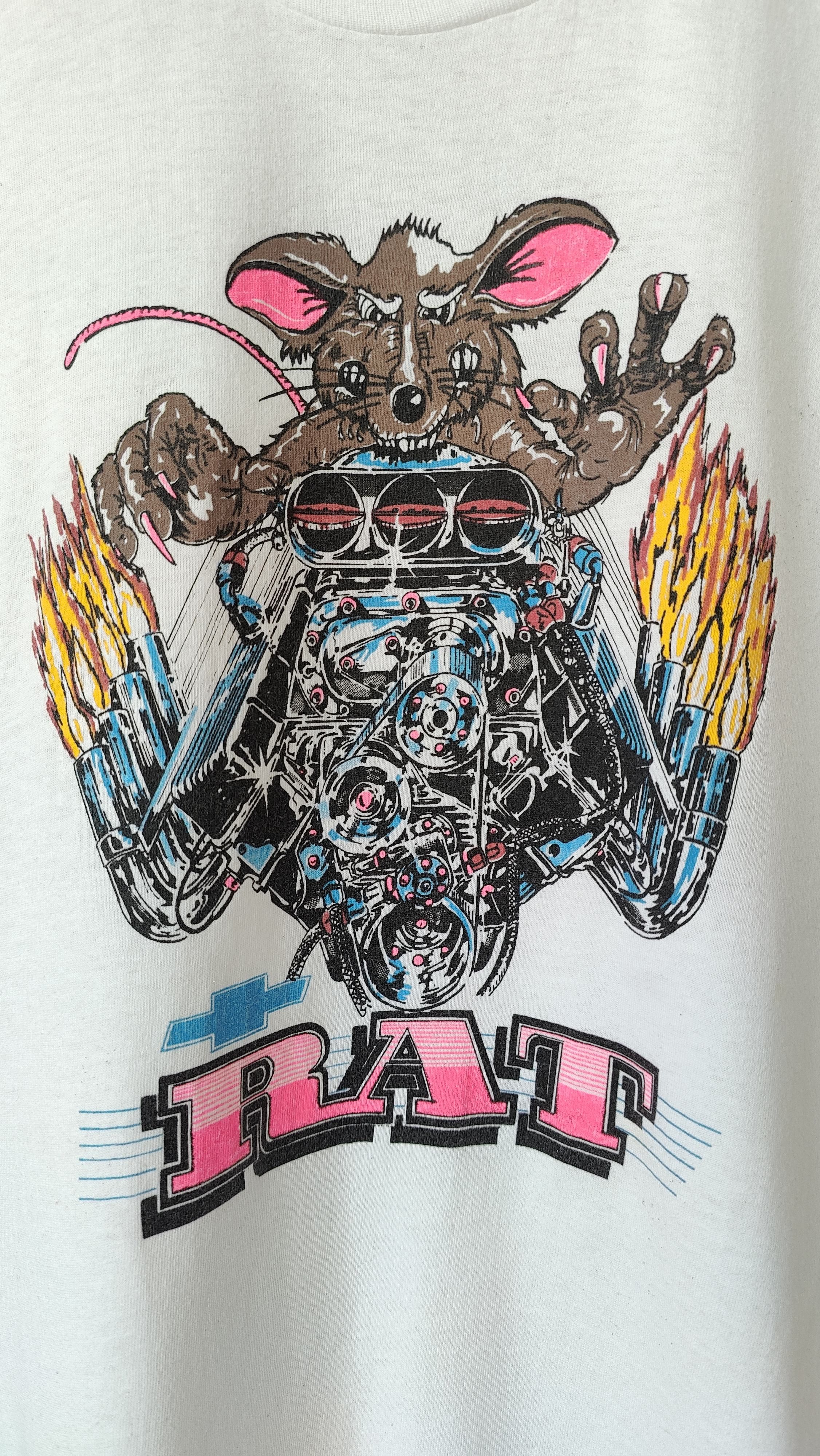 Vintage RARE Ed Big Daddy Roth RAT Fink Vintage 90s Tshirt Size US XL / EU 56 / 4 - 2 Thumbnail