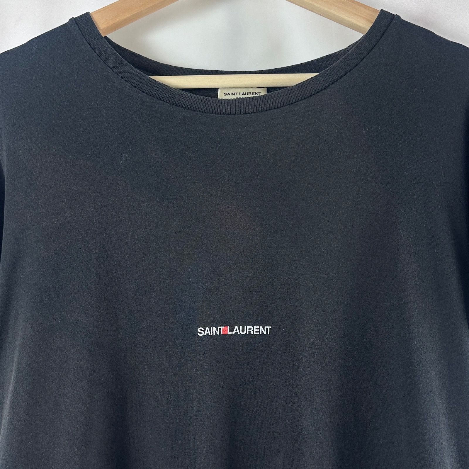 Saint Laurent Paris Black Text Tee Size US L / EU 52-54 / 3 - 2 Thumbnail