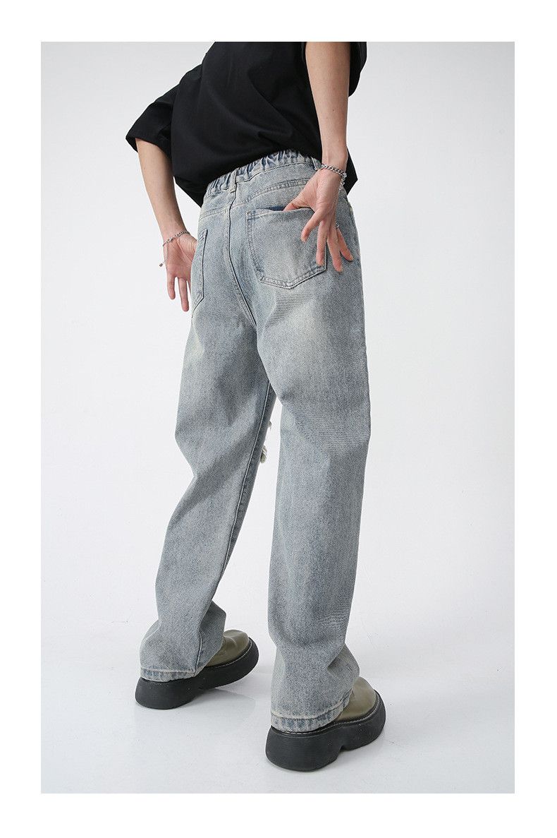 Japanese Brand × Jean Men's straight trendy ripped jeans Size US 32 / EU 48 - 4 Thumbnail