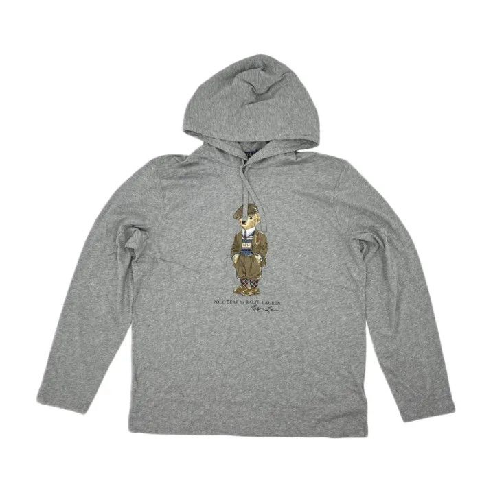 Polo Ralph Lauren Polo Ralph Lauren Gray Bear Graphic Hooded T-Shirt Size US S / EU 44-46 / 1 - 1 Thumbnail