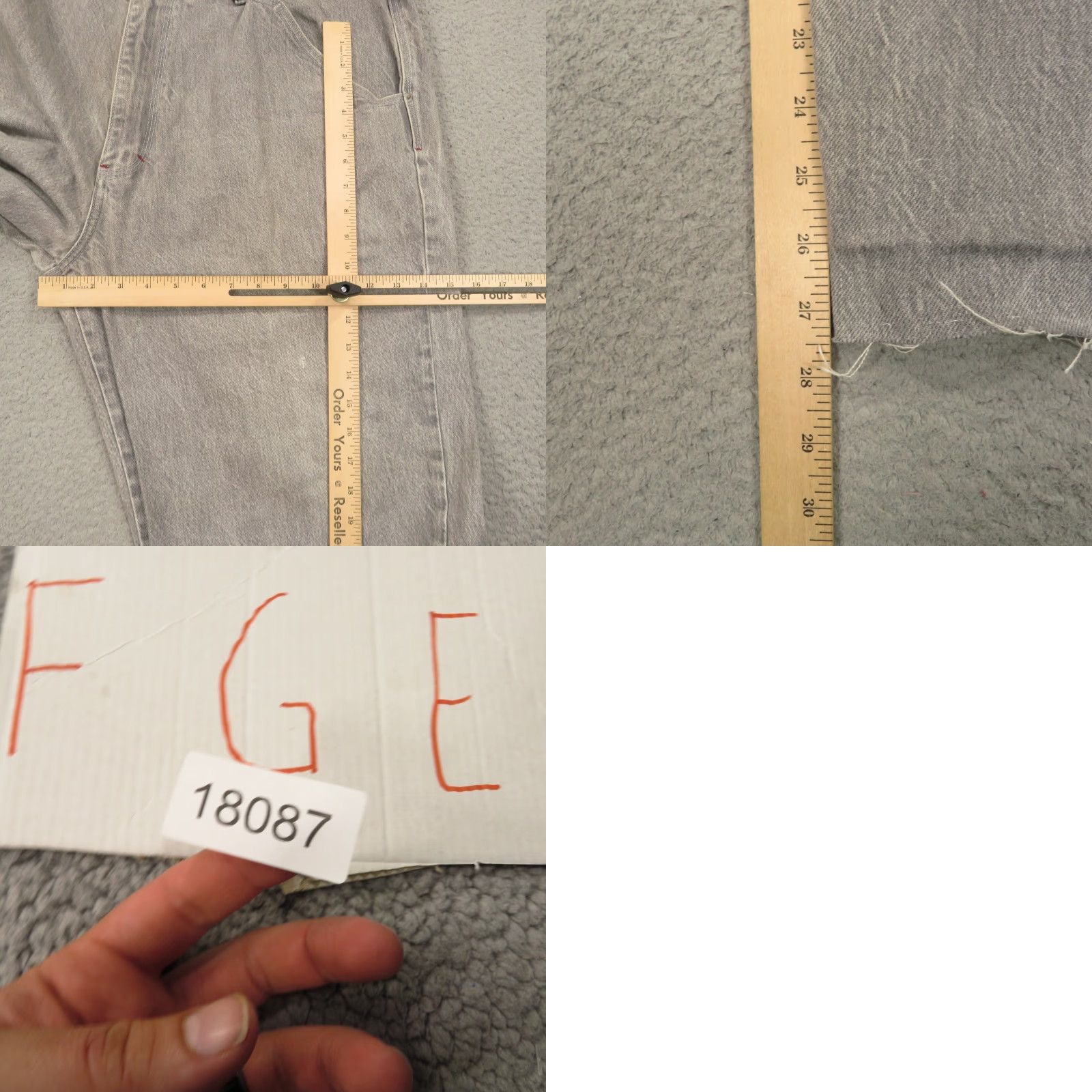 Enyce VINTAGE ENYCE Baggy Jeans Men 90s 40" 10" Leg Opening Wide-Leg 5-Pocket Denim Cotton Gray Regular Size: 40 Mens Size US 40 / EU 56 - 9 Thumbnail