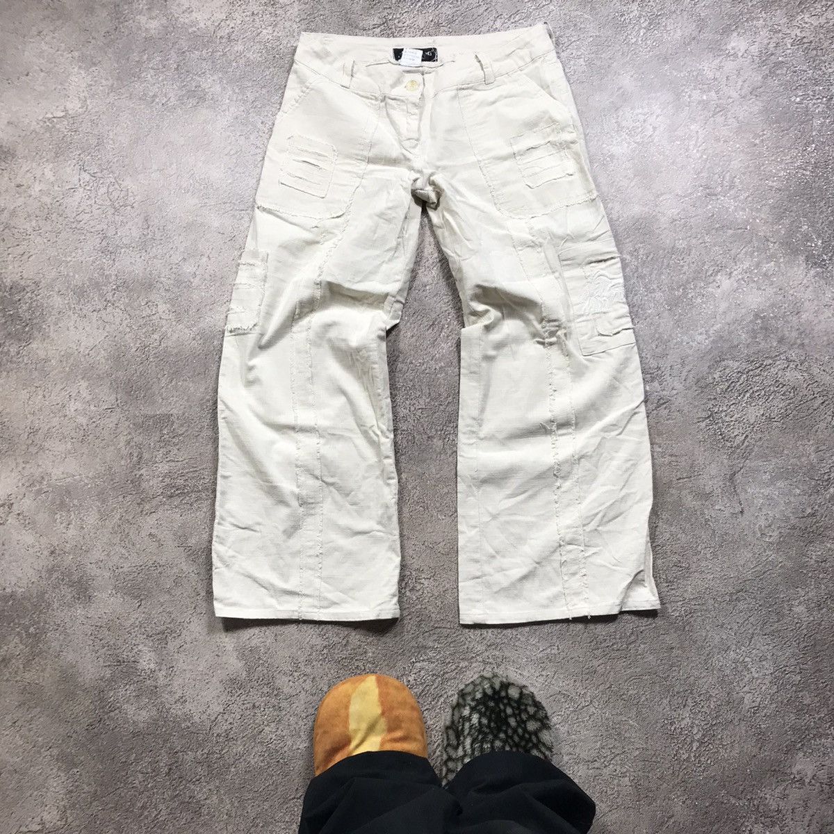 Vintage Vintage Y2K Baggy Cargo Pants Distressed Streetwear Logo 29 Size 29" - 2 Thumbnail