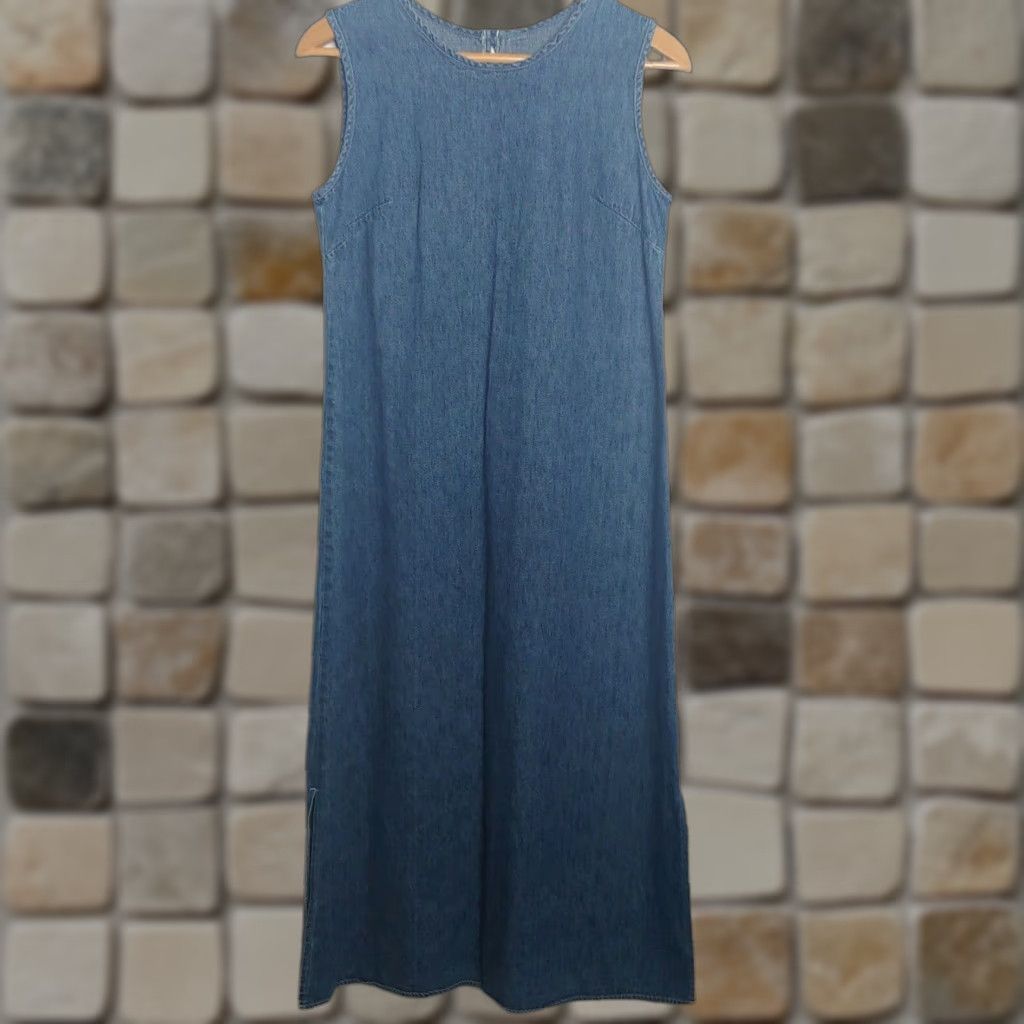 Vintage VINTAGE Studio Ease Denim Dress Womens Long Jumper Cotton Blue Retro Casual Size 10 Size L / US 10 / IT 46 - 1 Thumbnail