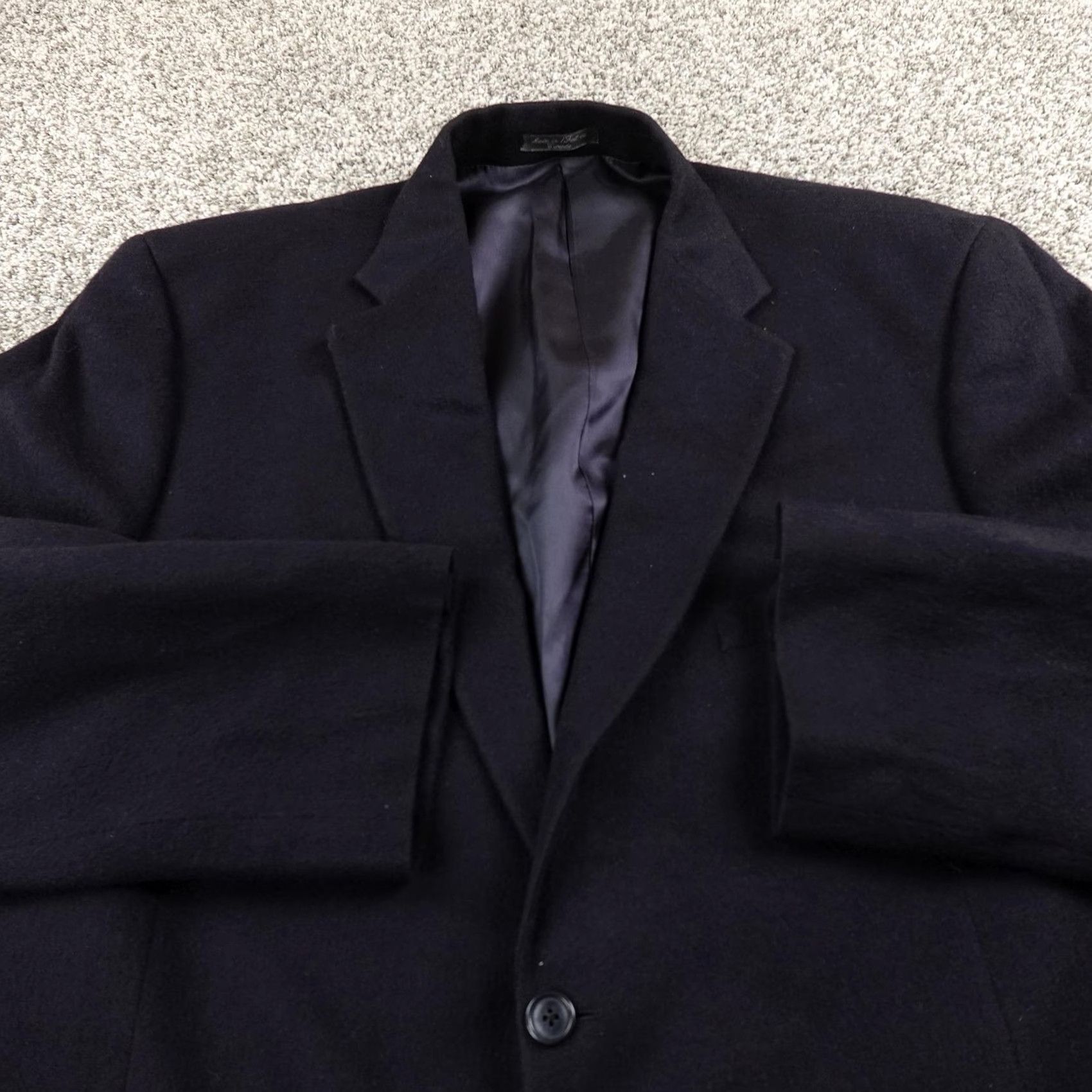 Camel VTG Loro Piana Camel Hair Blazer Mens 50 Blue Sport Coat Jacket 2 Piece Notch Lapel Two-Button Canada UK 50 Regular Blue Mens VTG Coat Suit Jacket Size 50R - 3 Thumbnail