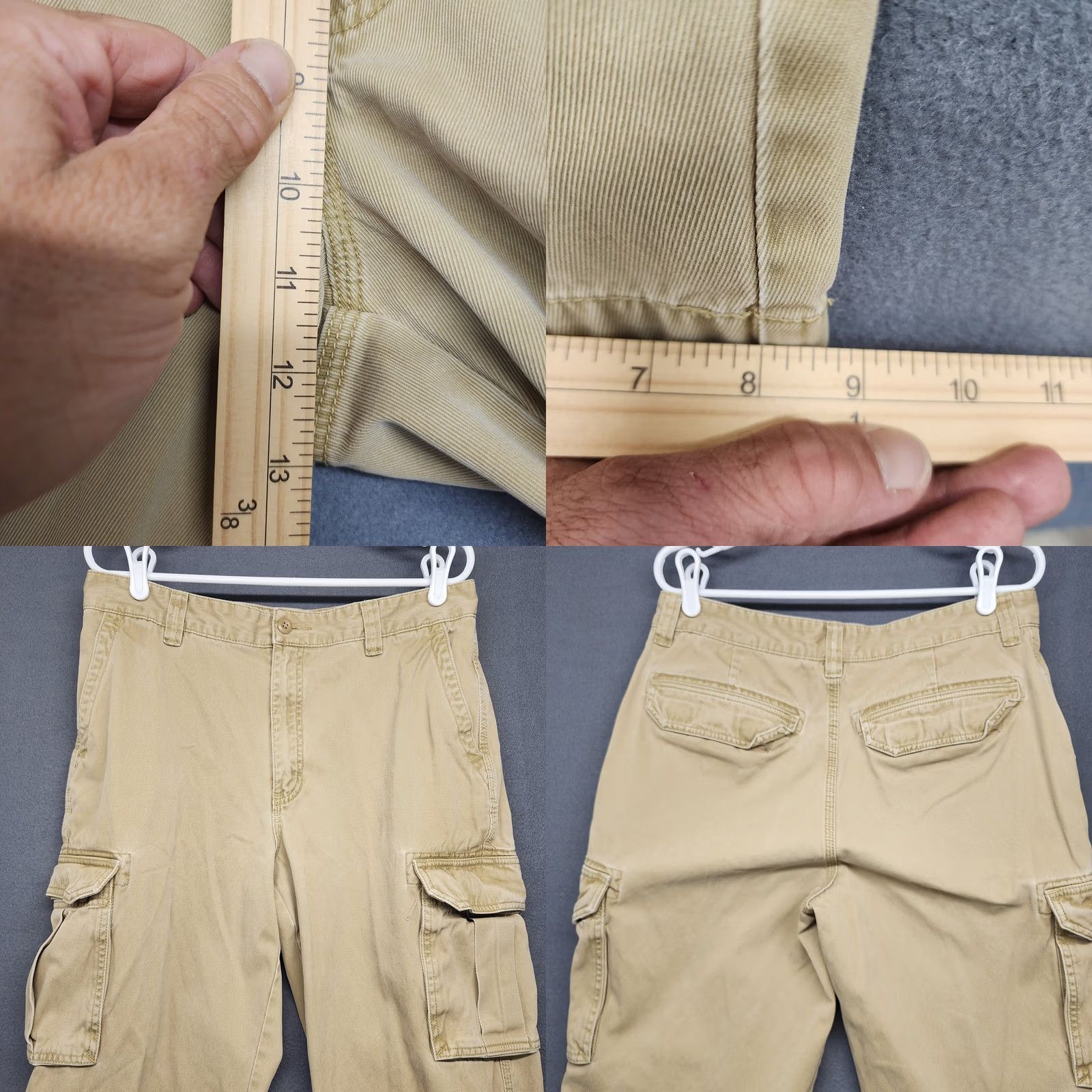 Vintage LL Bean Cargo Pants Mens 32x30 Khaki Beige Cotton Utility Pockets Cargo Pant Regular Waist 32 Inseam 30 Front Zip Button Pockets Vintage No Mens Size US 32 / EU 48 - 8 Thumbnail