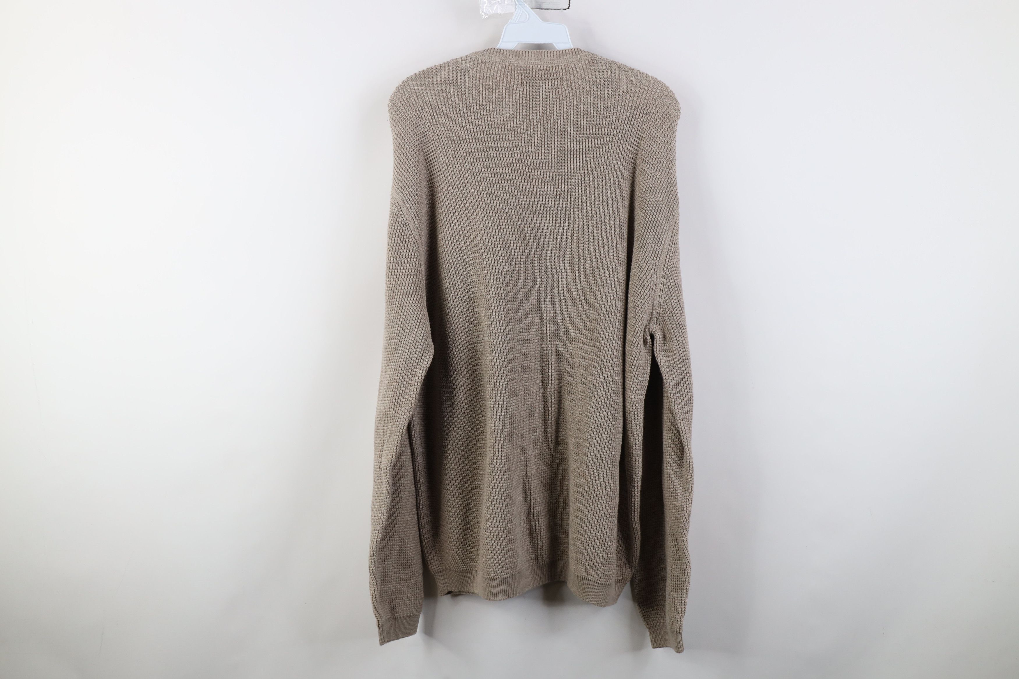 Vintage Vintage 90s Y2K Streetwear Waffle Knit Henley Sweater Cotton Size US XL / EU 56 / 4 - 10 Thumbnail