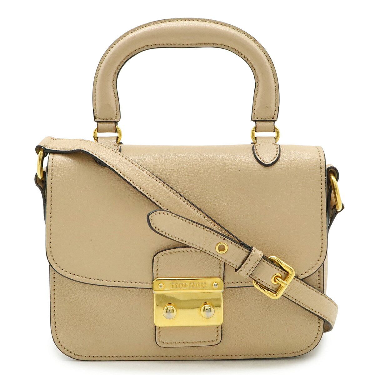 Miu Miu Miu Miu Miu Miu Madras Leather 2way Bag Leather Shoulder Bag RN0717 DUTY FREE for USA Size ONE SIZE - 1 Thumbnail