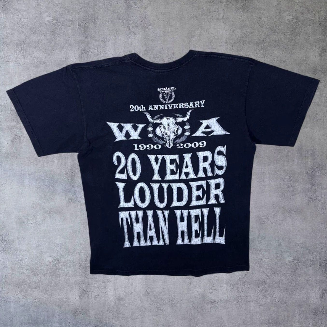 Fruit Of The Loom Wacken Open Air (2009) Hard Rock Punk Heavy Metal Band Festival Black T-Shirt Medium Mens Graphic Print Front Back Size US M / EU 48-50 / 2 - 2 Thumbnail