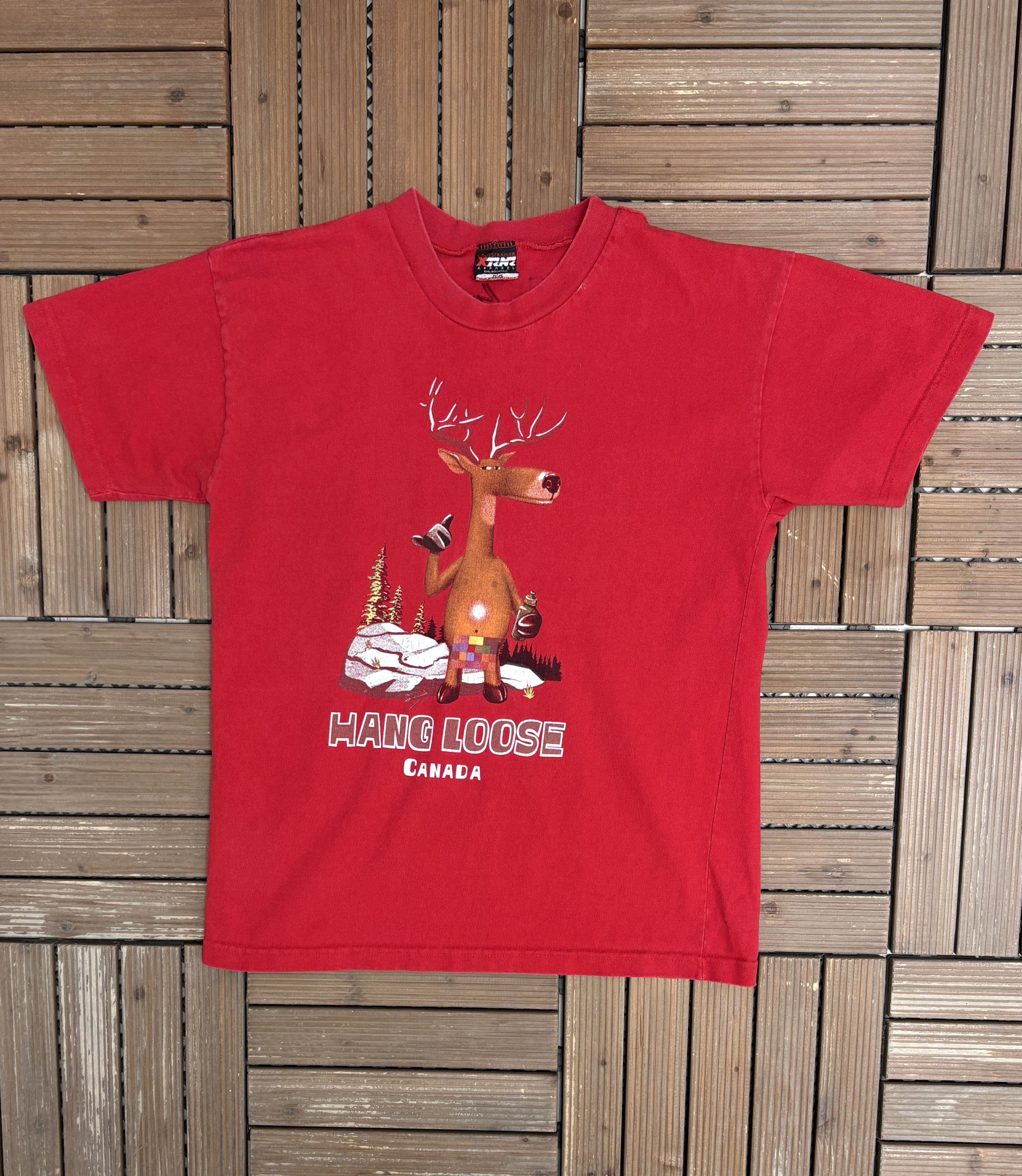 Vintage Hang Loose Canada Vintage Red T-Shirt Tee Size US M / EU 48-50 / 2 - 1 Thumbnail