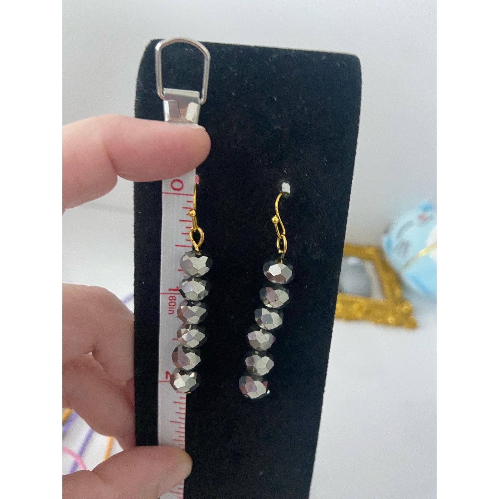 Handmade mirrored glass bead earrings Size ONE SIZE - 3 Thumbnail