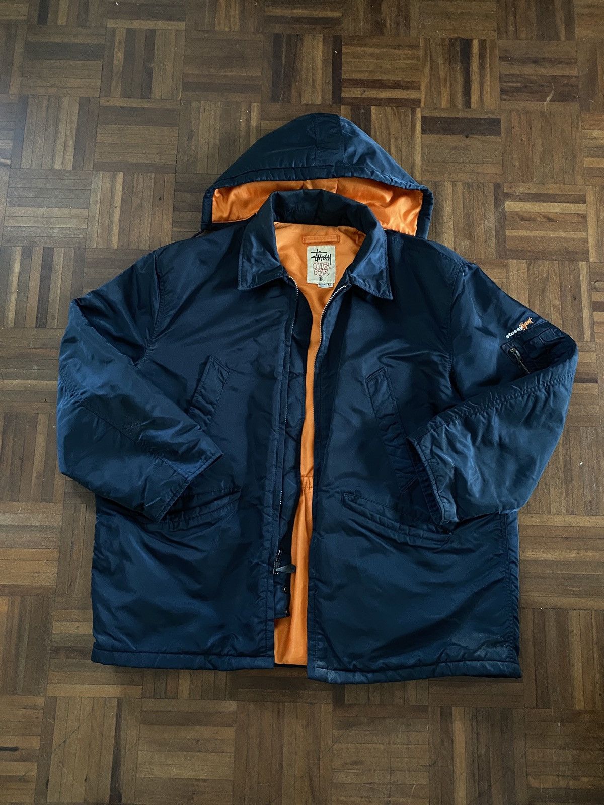 image of Stussy Outer Gear Parker Jacket in Blue, Men's (Size XL)