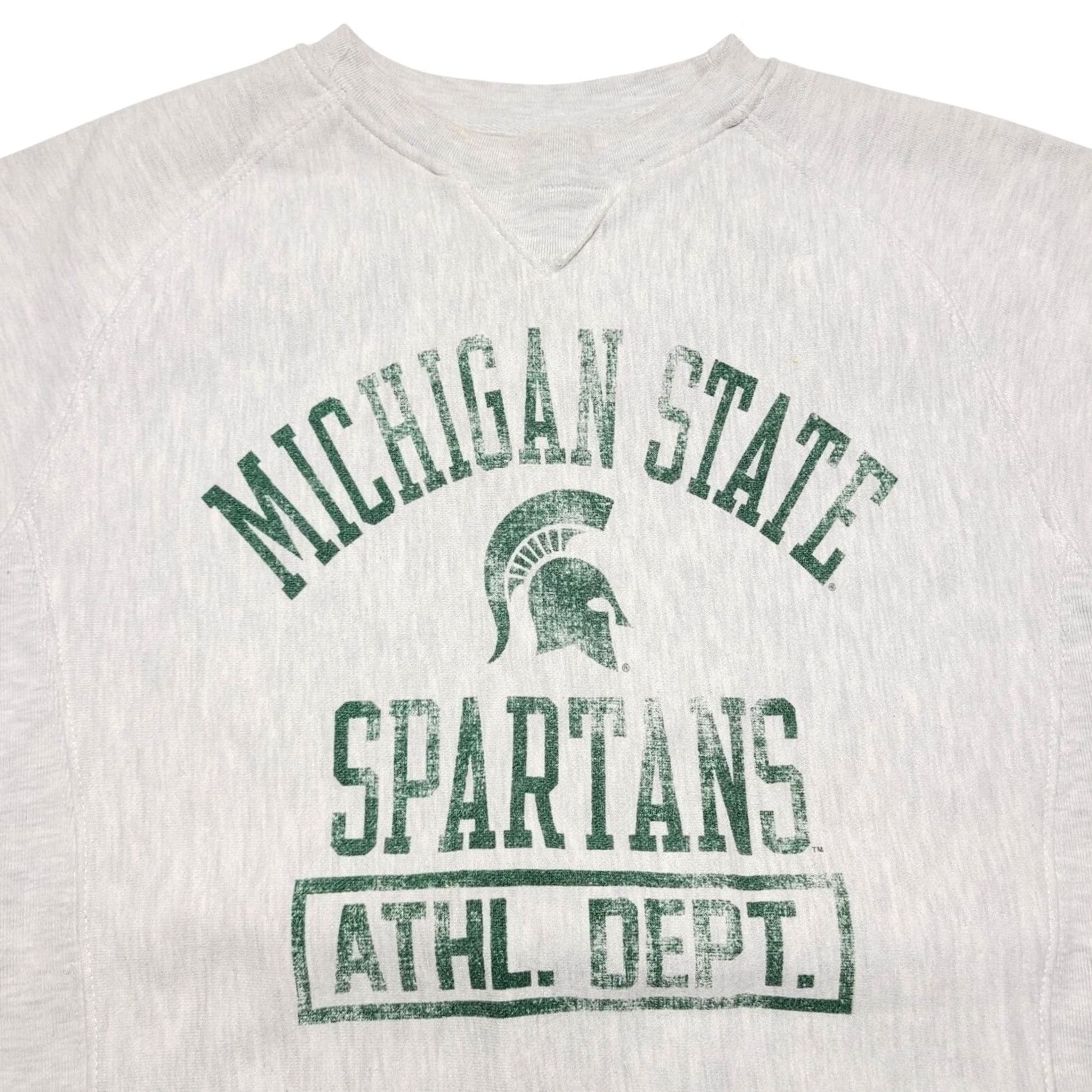 Vintage VINTAGE Michigan State Spartans Pro-Edge Campus Classics Sweatshirt Women’s Medium Crew Neck Long Sleeve Graphic Print Pullover White/Gray Size M / US 6-8 / IT 42-44 - 2 Thumbnail