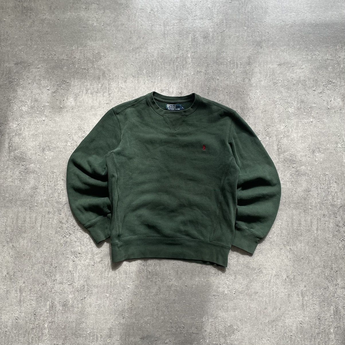 Vintage Polo Ralph Lauren Washed Sweatshirt Green Color